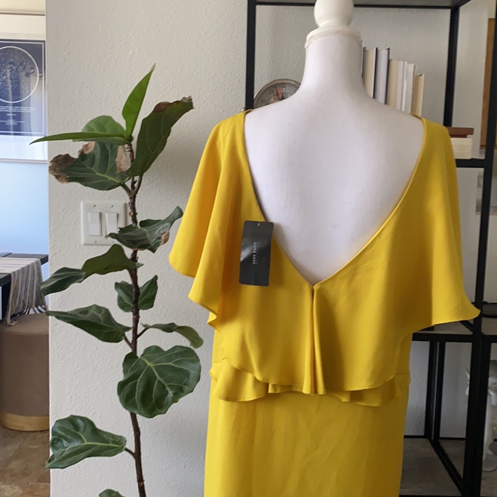 Zara yellow v back dress